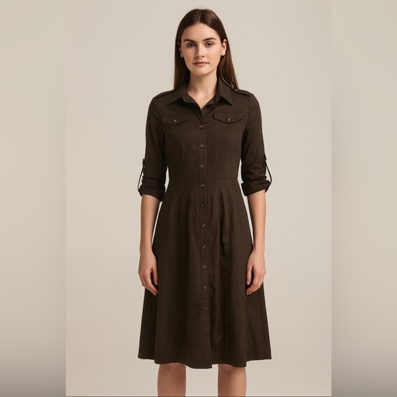 Tahari Dresses & Skirts - Tahari Elegant Gray Button-Up Dress.  Size-2